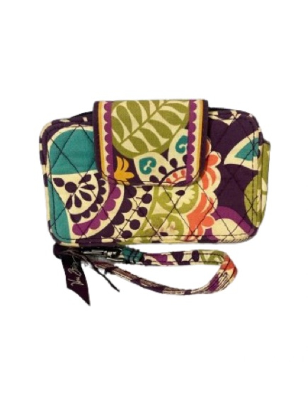 Vera Bradley Plum Crazy Smartphone Wristlet-Cotton Quilted-Retired